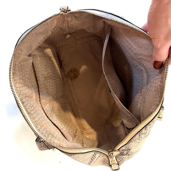 Kate Spade Savannah Parliament Square Satchel Handbag Top Zip Snakeskin Python - Picture 3 of 7